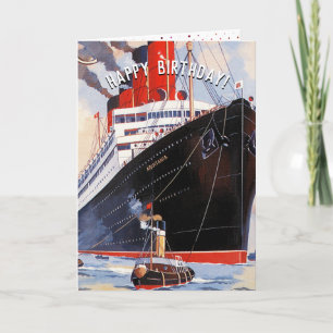 CARTÃO DE NAVIO A VAPOR DO MERCANTE PERSONALIZÁV