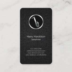 Cartão de negócios de Grunge do Ícone Saxofônico S