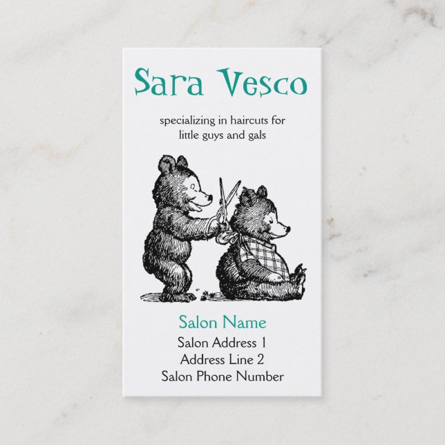 Cartão de negócios do estilista - o cabeleireiro (Frente)