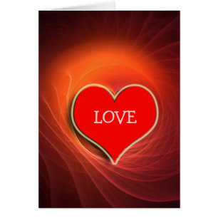 Cartão de néon do coração