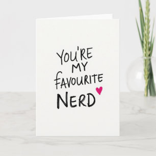 Cartão de Nerd Favorito Manuscrito Simples
