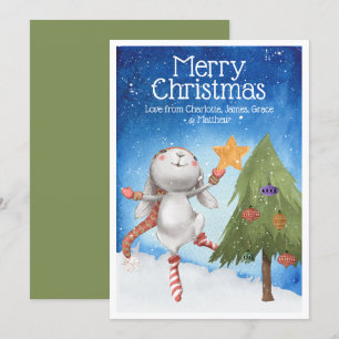 Cartão de Neve para Decoração de Coelho de Nata