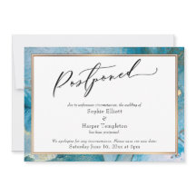 Cartão de Noivado Adiado com Caneta Tinta Azul Tur