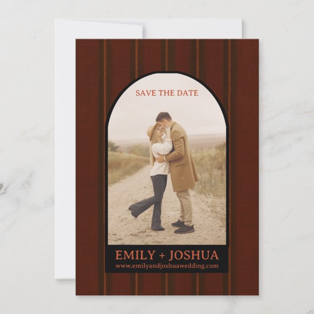 Cartão de Noivado de Outono para Salvar a Data de  (Frente)