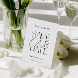 Cartão de Noivado Save the Date Clássico Moderno