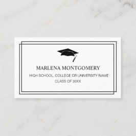 Cartão de Nome com Foto de Formatura Chapéu Modern