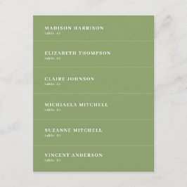 Cartão de Nome de Casamento em Verde Sage DIY