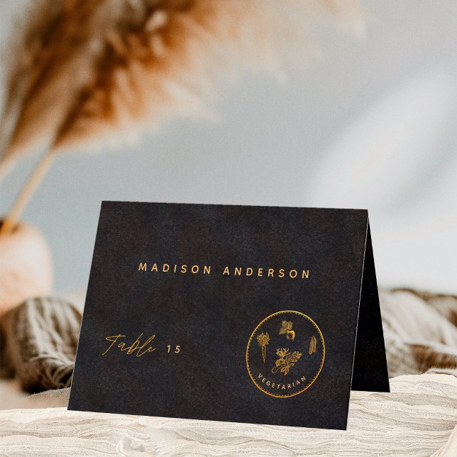 Cartão de Nome de Convidado para Escolha de Refeiç (Criador carregado)