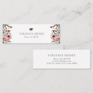 Cartão de Nome de Formando de Flor Selvagem Colori