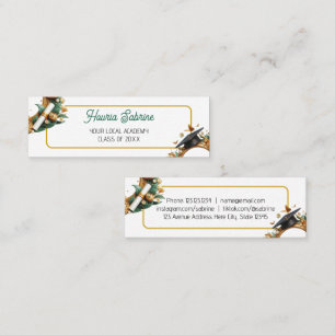 Cartão de Nome de Formatura Borda Tulipa Dourada M