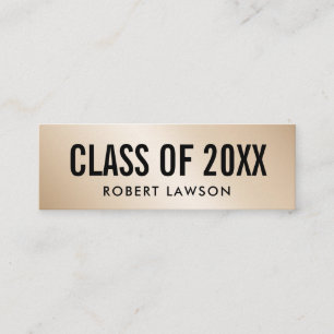 Cartão de Nome de Formatura da Classe Luxo Metálic