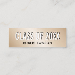 Cartão de Nome de Formatura Luxo Metálico Dourado