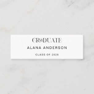 Cartão de Nome de Formatura Minimalista Moderna