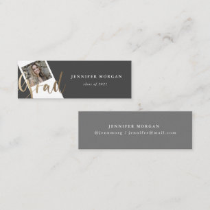 Cartão de Nome de Foto para Graduação de Script Do