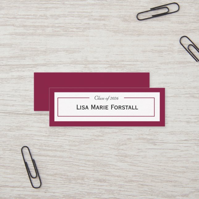 Cartão de Nome de Graduação (Frente/Verso In Situ)