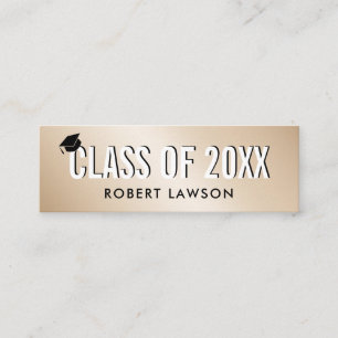 Cartão de Nome de Graduação da Classe Luxo Metálic