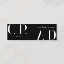 cartão de nome de graduação de script moderno eleg