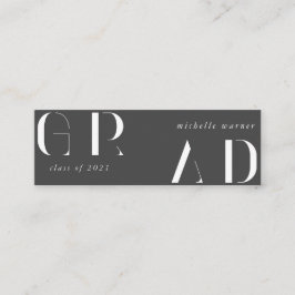 cartão de nome de graduação de script moderno eleg