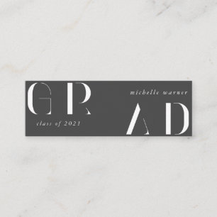 cartão de nome de graduação de script moderno eleg