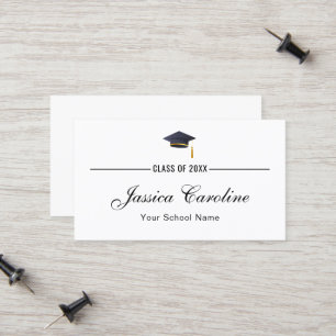 Cartão de Nome de Graduação. Placa de inserção clá