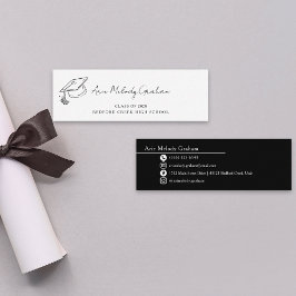 Cartão de Nome de Graduado em Letra Manual Moderna