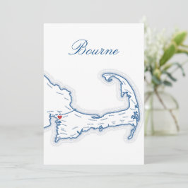 Cartão de Nome de Mesa de Casamento Mapa de Bourne