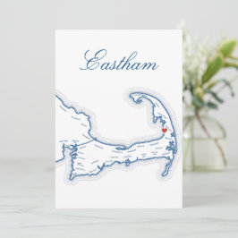 Cartão de Nome de Mesa de Casamento Mapa de Eastha