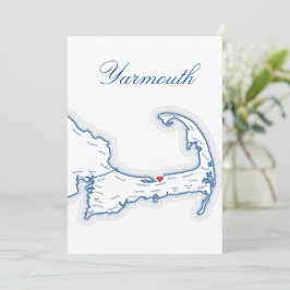 Cartão de Nome de Mesa de Casamento Mapa de Yarmou