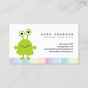 Cartão de Nome para Crianças de Alienígena Cute