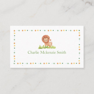 Cartão De Nome Para Crianças (Lion)