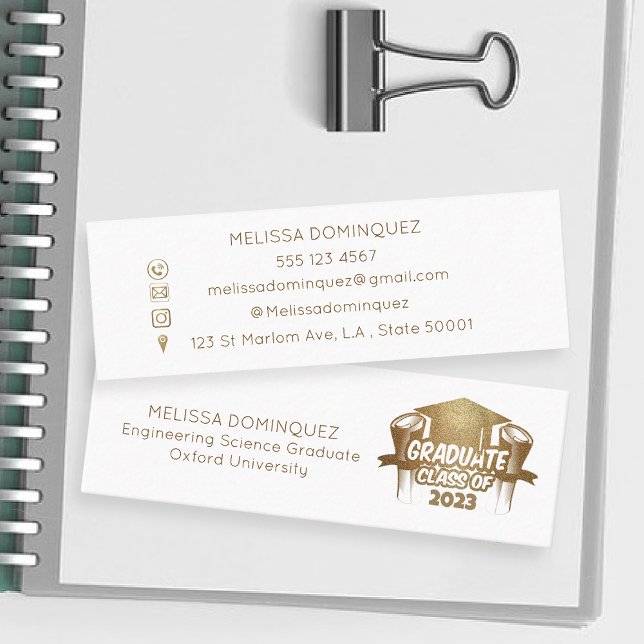 Cartão de Nome para Graduação de Literatura Dourad (Criador carregado)