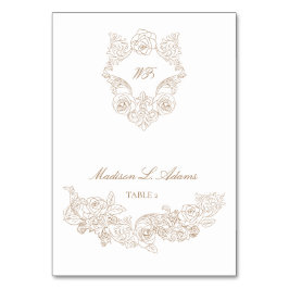 Cartão de Nome Pasta Marrom do Ornamento Clássico