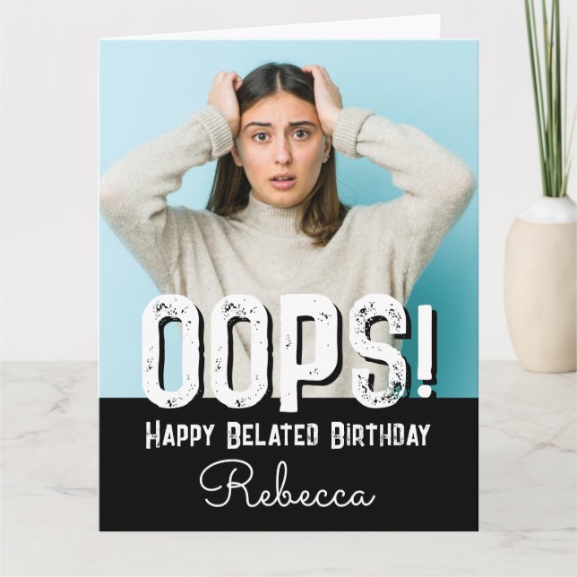 Cartão de Nome Personalizado de Foto de Aniversári (Frente)