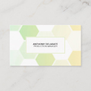 Cartão de nome simples verde e branco para Honeyc