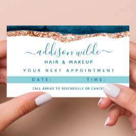 Cartão De Nomeação De Cores De Água Teais E Dourad