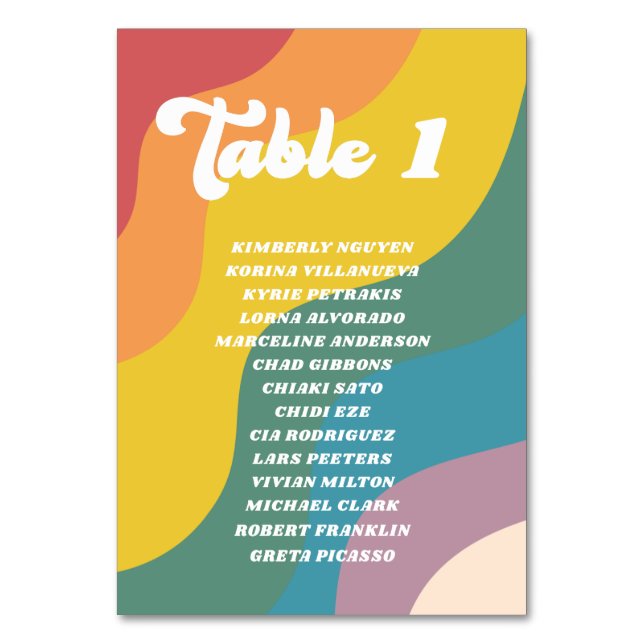 Cartão de Nomes de Convidado do Número de Tabela d (Frente)