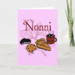 Cartão de Nonni do feliz aniversario<br><div class="desc">Um cartão original que caracteriza uma pletora de sobremesas saborosos. Noni amará este cartão!</div>