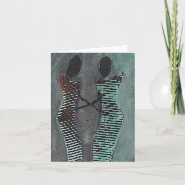 Cartão de nota africano vazio da arte (Frente)