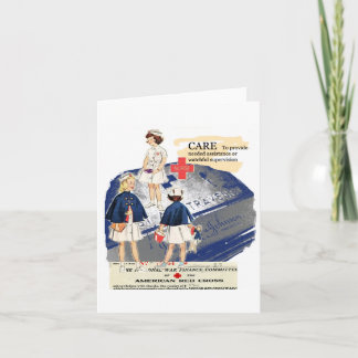 Cartão de nota americano da cruz vermelha do