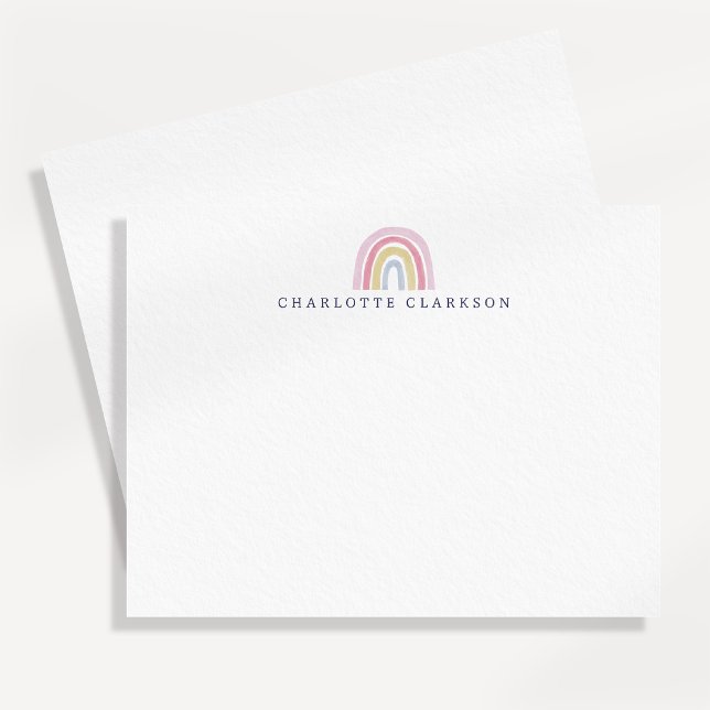 Cartão de Nota Arco-Íris Pastel para Crianças (Criador carregado)