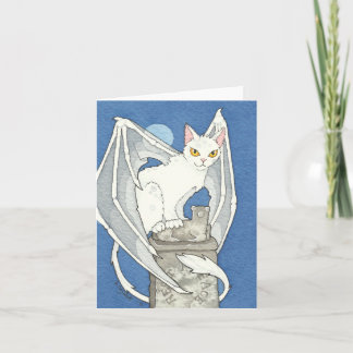 Cartão de nota assustador do gato