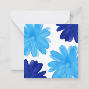 Cartão de Nota Azul Azul Azul Azul Flor Aquoso Azu