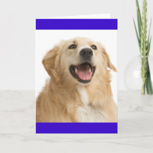 Cartão de Nota Azul Branco de Cachorrinho Golden R
