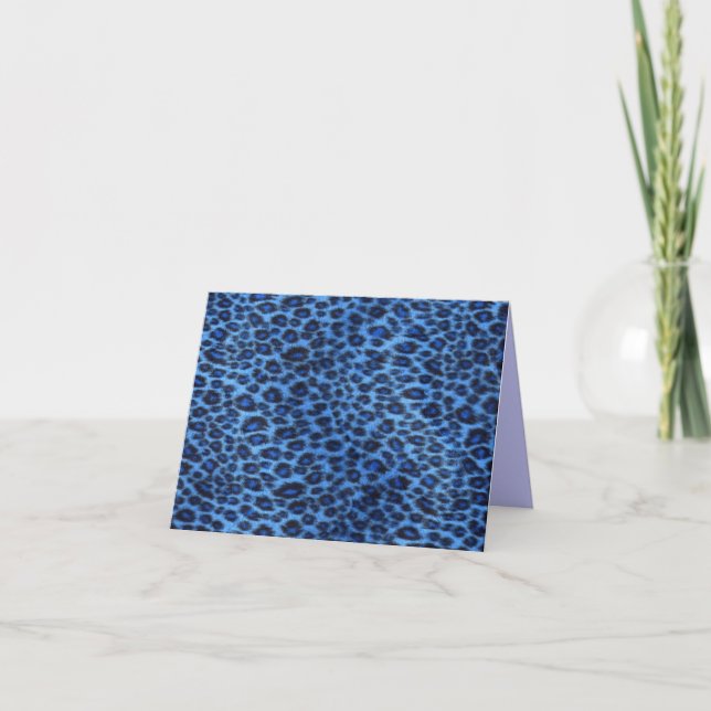 Cartão de Nota Azul-Leopardo (Frente)