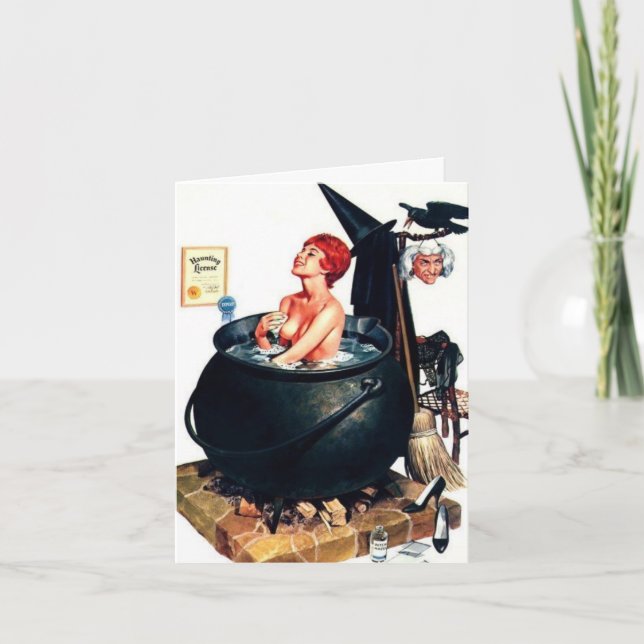 Cartão de Nota "Banho em Caldeira" com Estilo Vint (Frente)