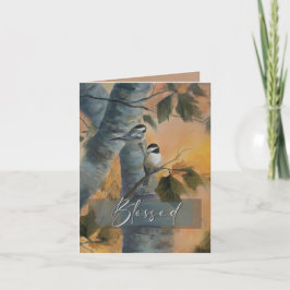 Cartão de nota Bênção Chickadees (original)