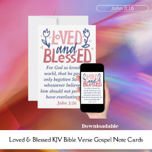 Cartão de Nota Bíblica Verso Gospel KJV Amado & Ab