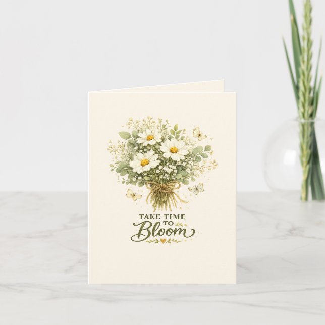 Cartão de nota botânica do buquê de flores silvest (Frente)