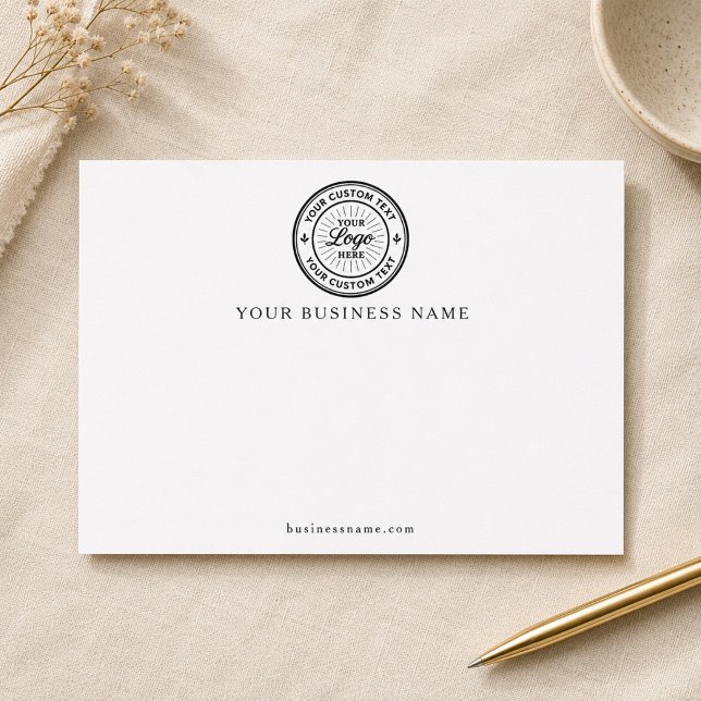 Cartão de Nota Branco com Logotipo da Empresa (Criador carregado)
