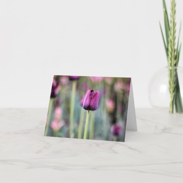 Cartão de nota chique da tulipa de Tres (Frente)